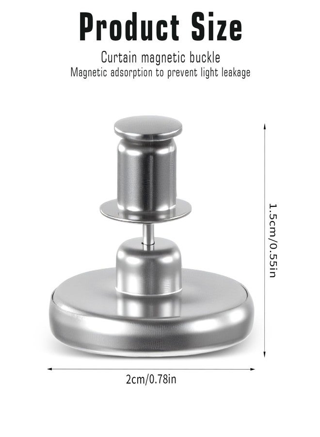 ValueBargain 6 Pair Curtain Magnets Closure, Silver Metal Magnetic Curtain Clips for Indoor & Outdoor Drapes Closure Shortener, 12Pcs Hold Curtains Open & Closed, Easy to Use, Polished Finish - Image 2